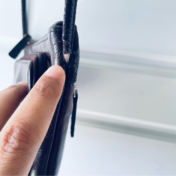 DOLCE VITA BROWN LEATHER CROSSBODY LEATHER WOMEN CARD HOLDER BAG - Picture 3 of 16